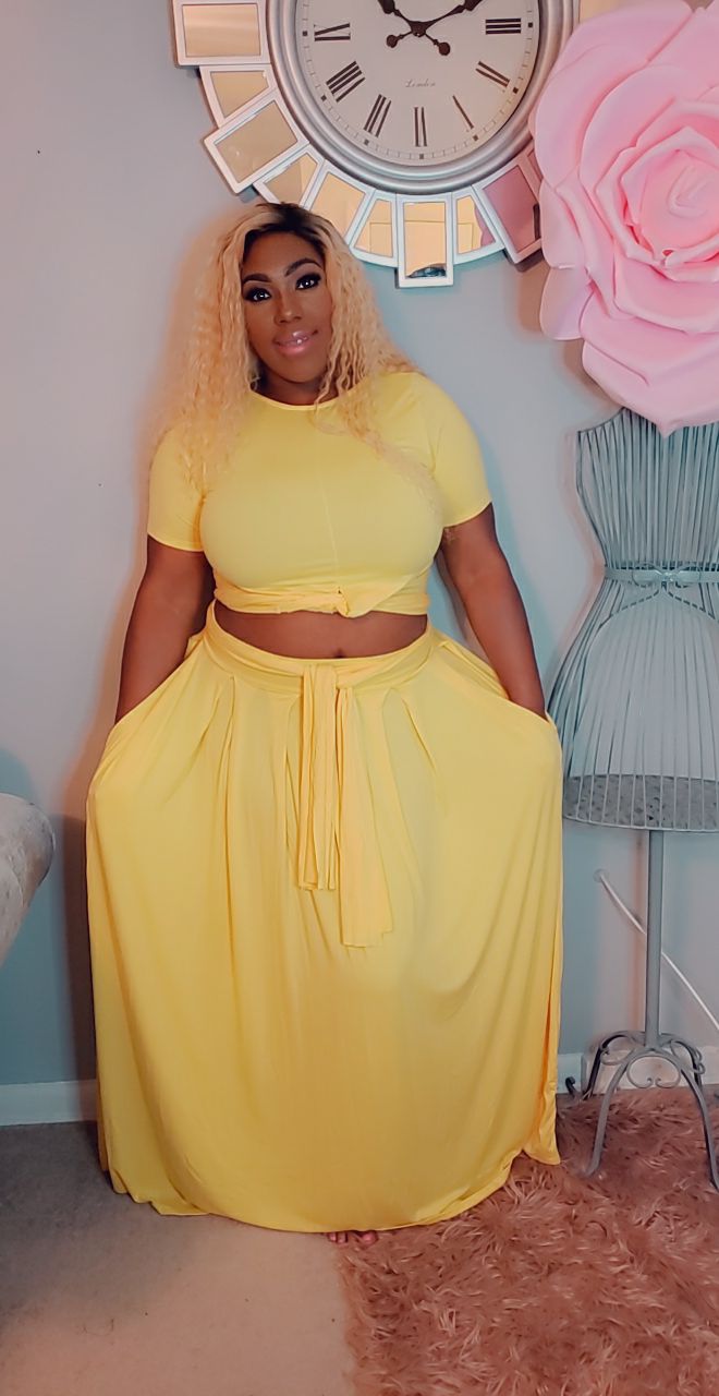 Yellow skirt set