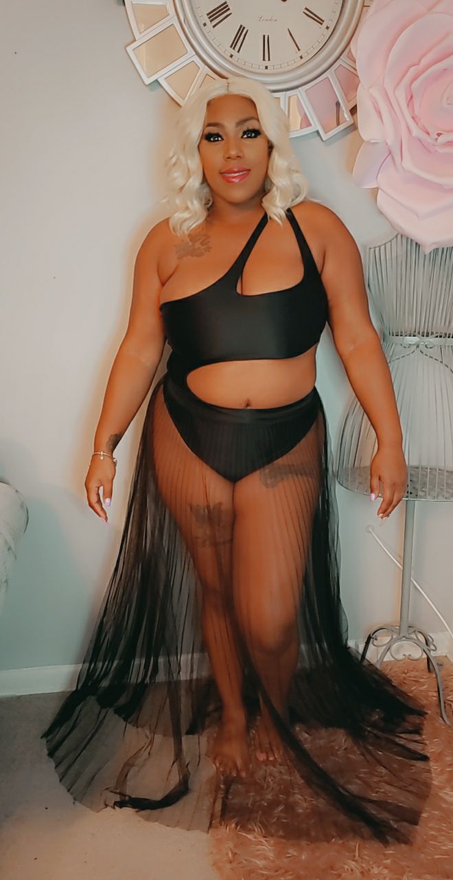 Black sheer skirt